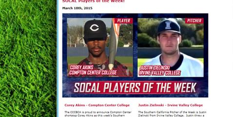 Baseball player Justin Zielinski named pitcher of the week