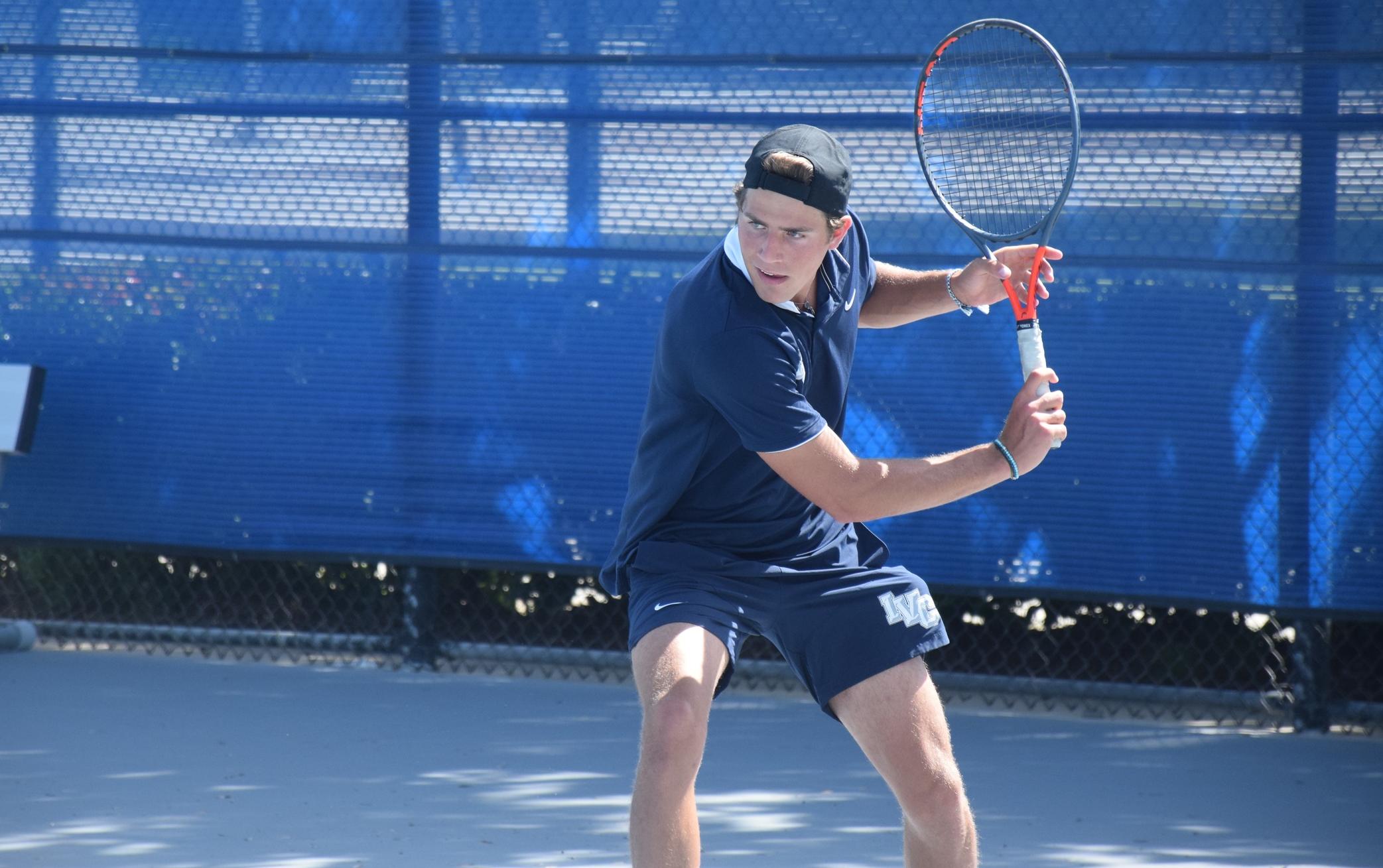 Men's tennis team breezes in first round of playoffs