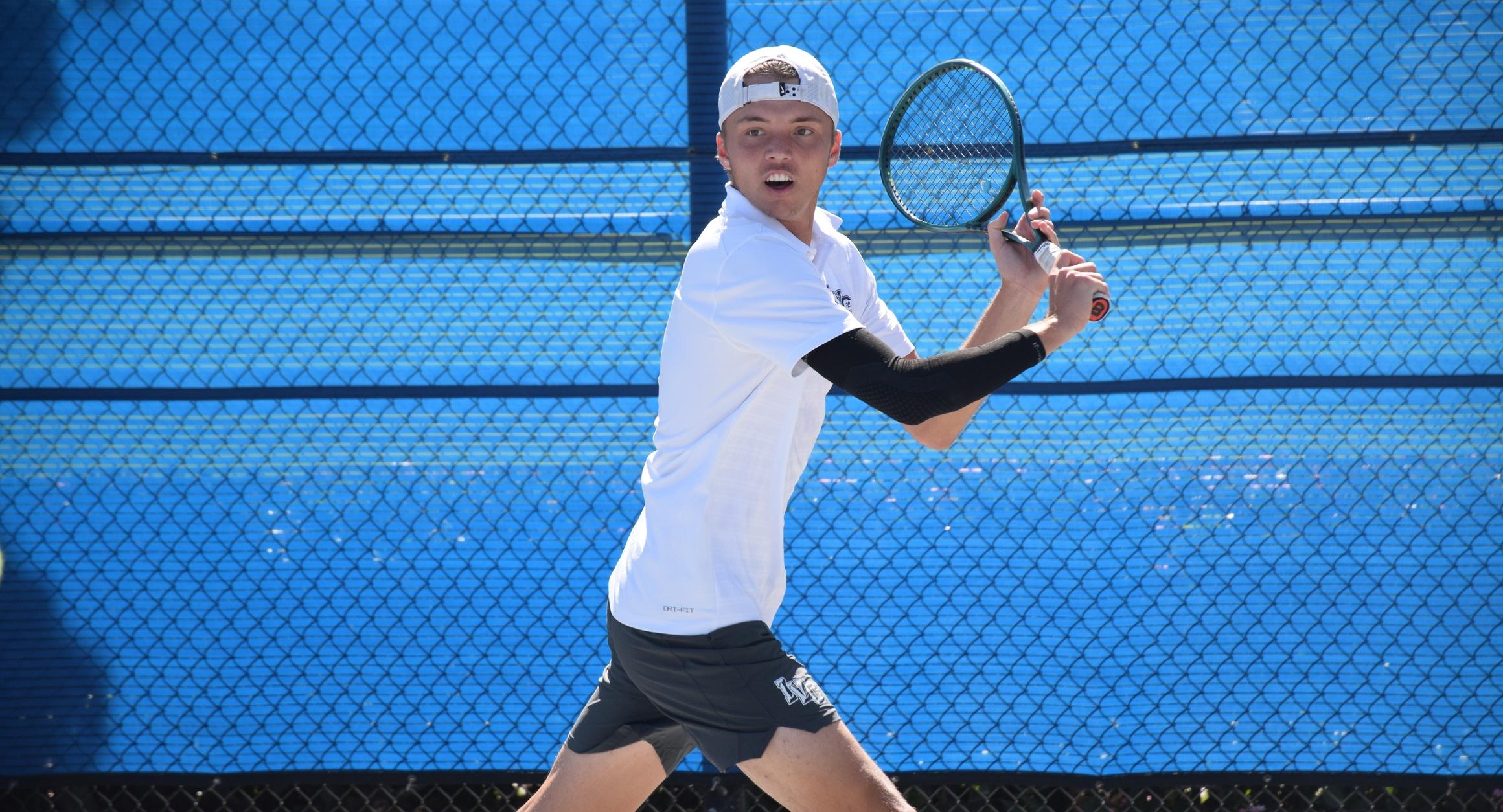 Men's tennis team earns at least a share of OEC title with win