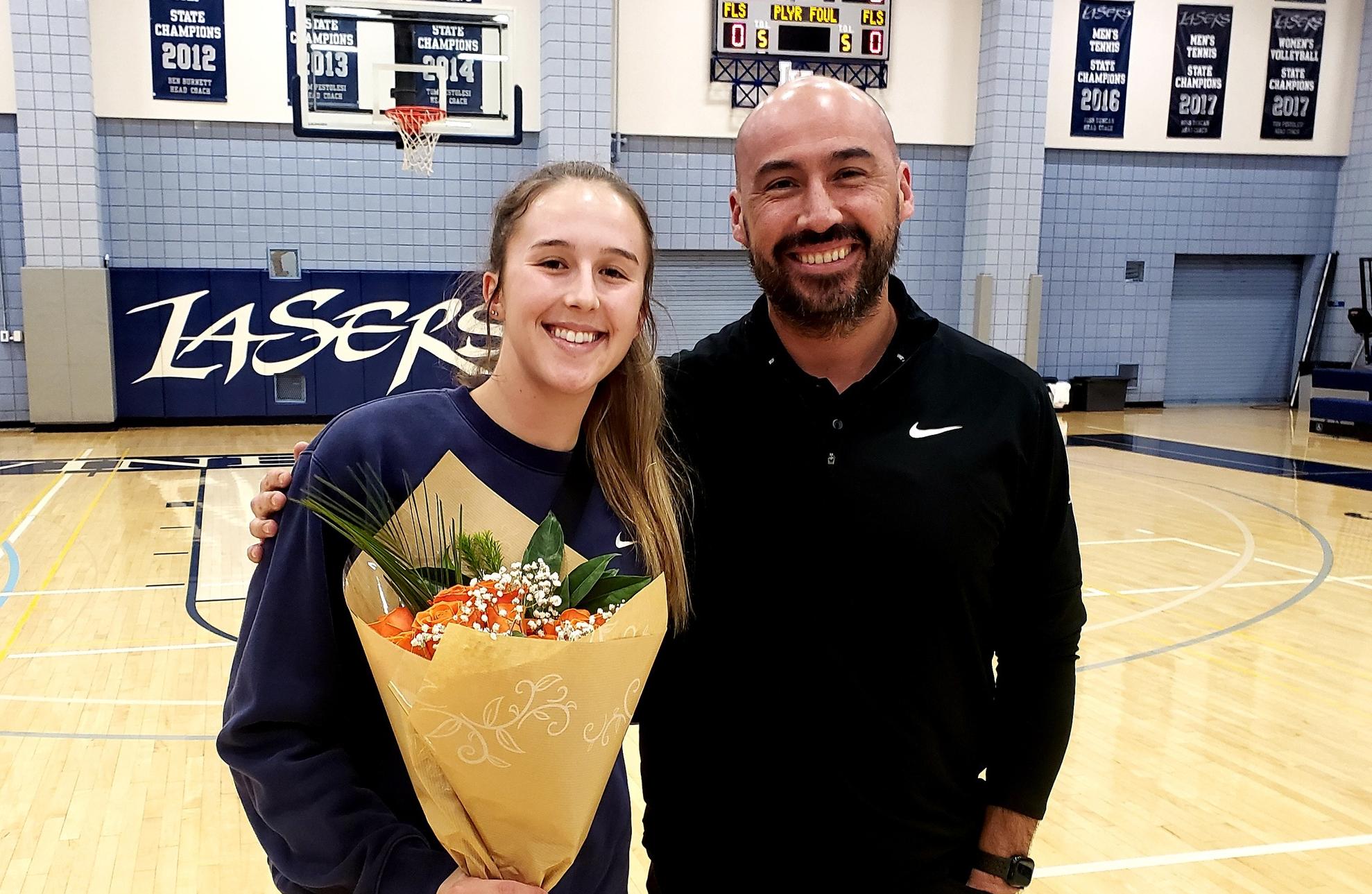 Women's basketball defeats Saddleback, honors Kennedy Pucci